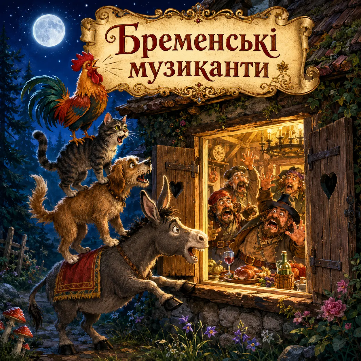 Ілюстрація до казки «Бременські музиканти»
