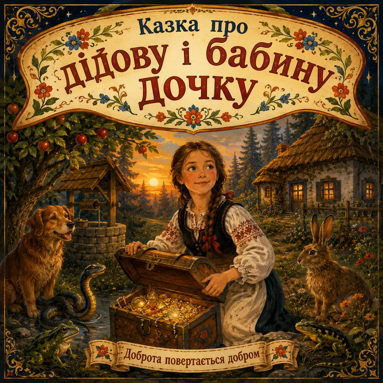 Ілюстрація до казки «Казка про дідову і бабину дочку»
