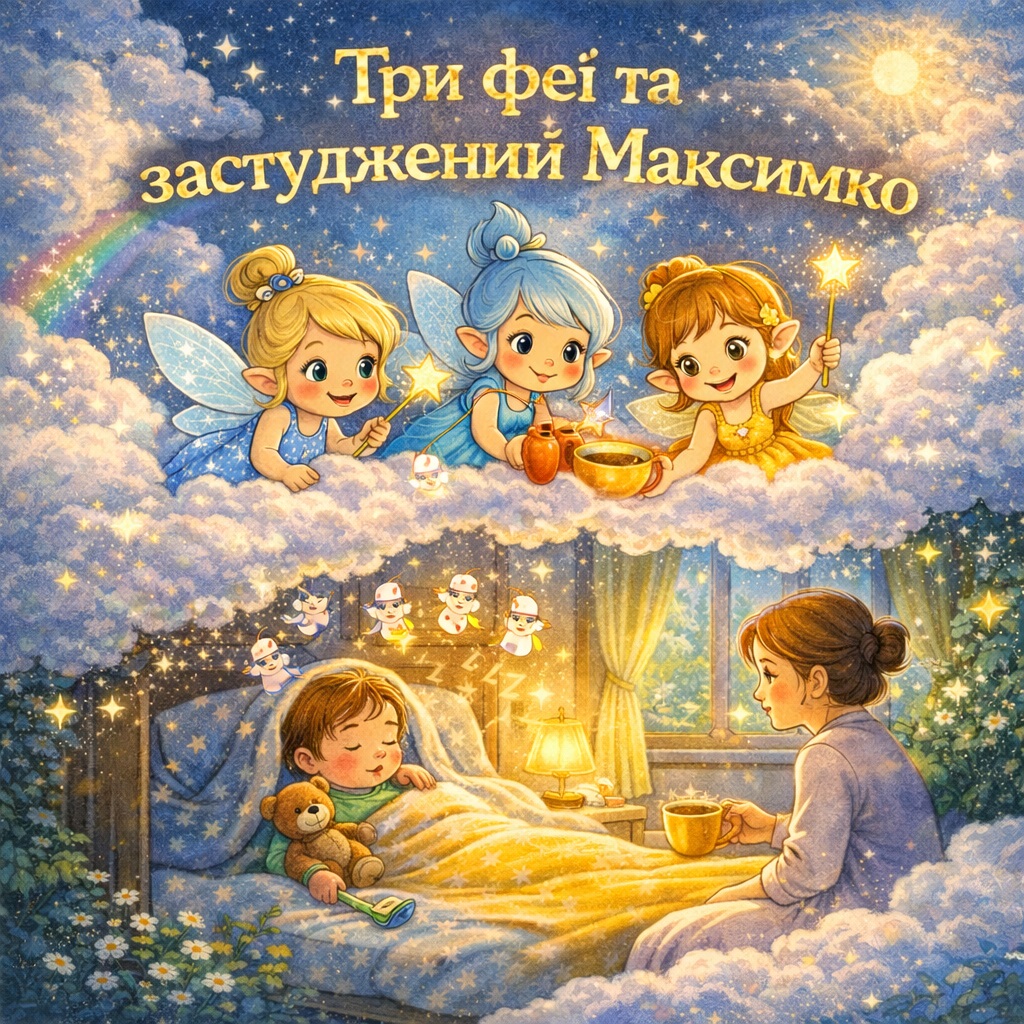 Ілюстрація до казки «Три феї і застуджений хлопчик»