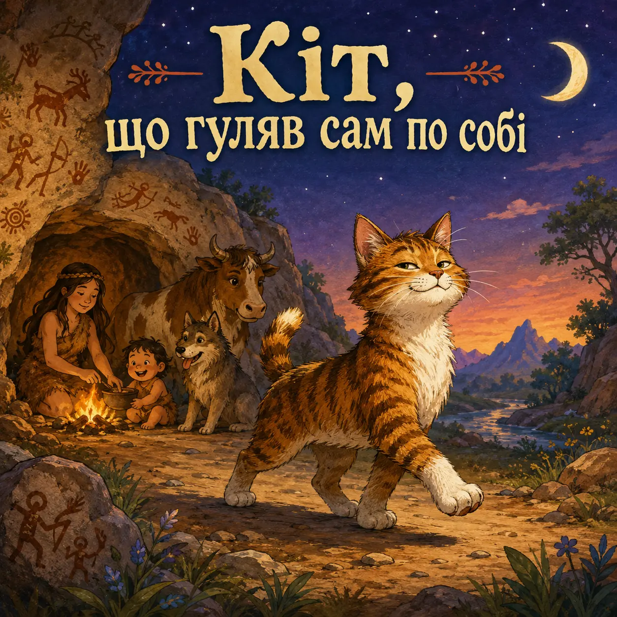 Ілюстрація до казки «Кіт, що гуляв сам по собі»