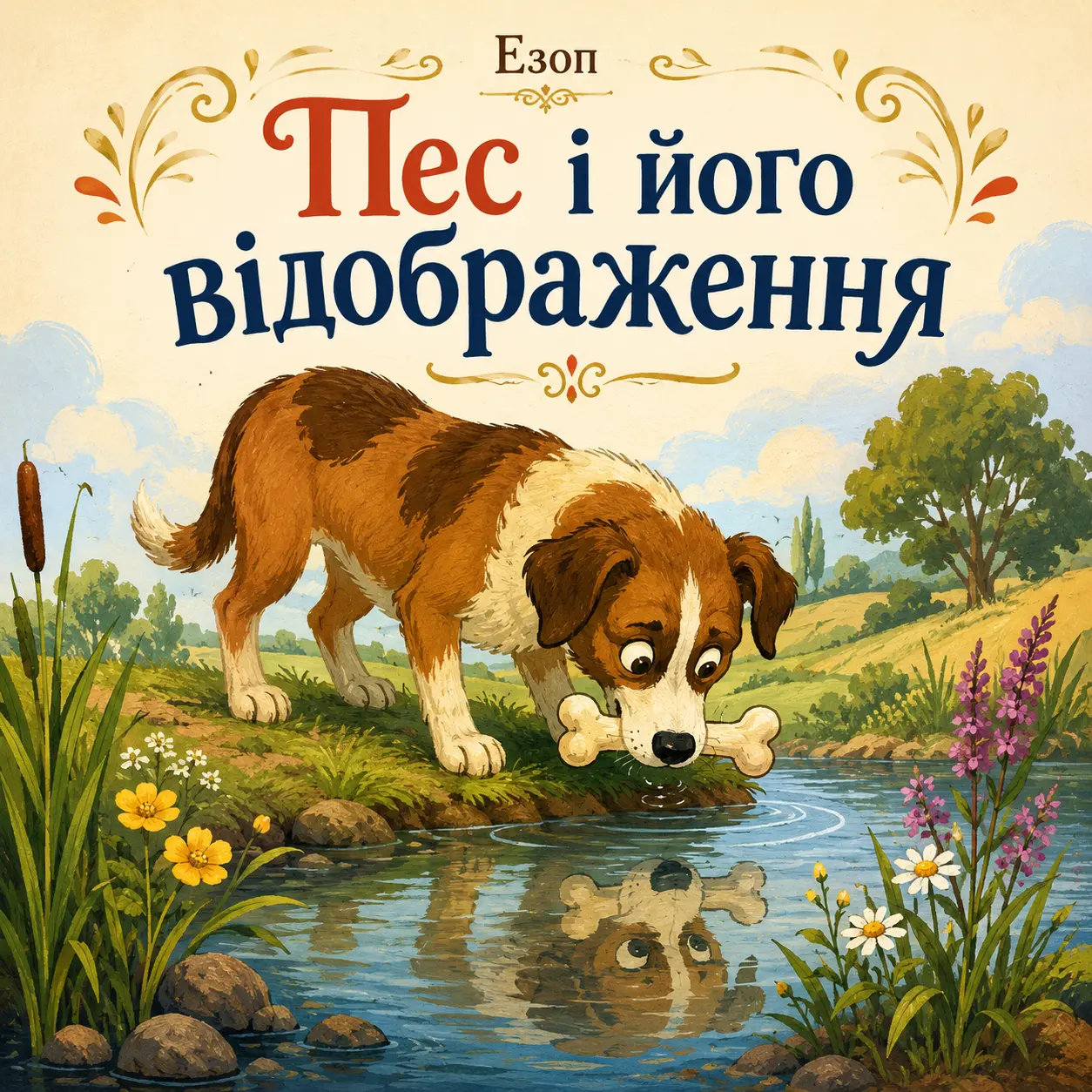 Ілюстрація до казки «Пес і його відображення»