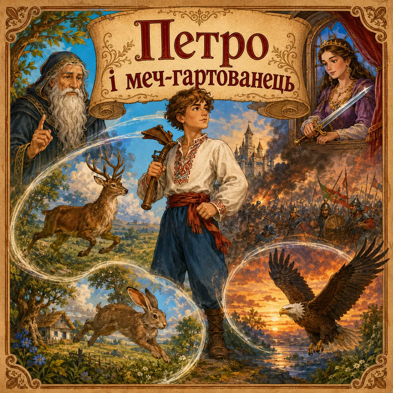 Ілюстрація до казки «Петро і меч-гартованець»
