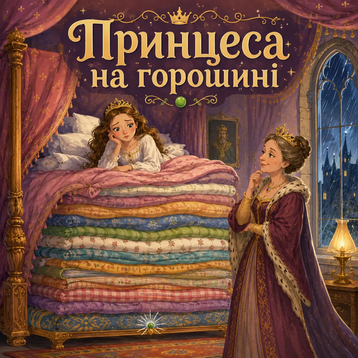 Ілюстрація до казки «Принцеса на горошині»