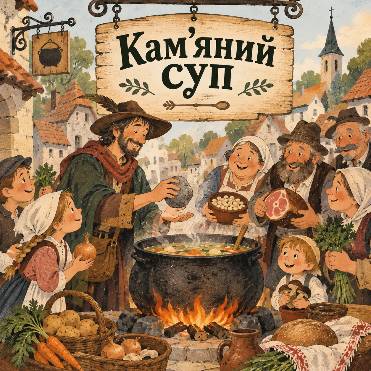 Ілюстрація до казки «Суп з каменя»