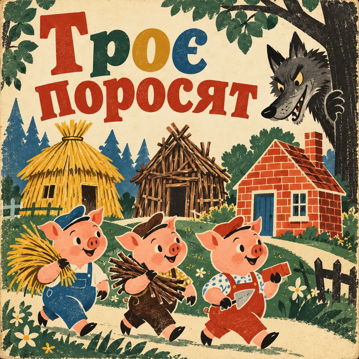Ілюстрація до казки «Троє поросят»